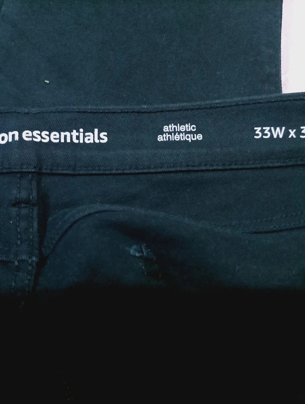 Amazon Essentials Men's Athletic Fit Black Jeans 33W 34L